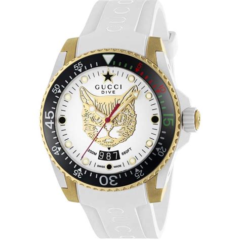 gucci watch white|Gucci mystic cat.